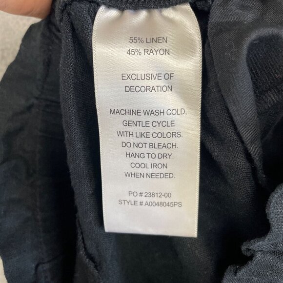 NWOT Black Linen Women's L Rayon Shorts By Hang Ten Casual - Picture 6 of 7